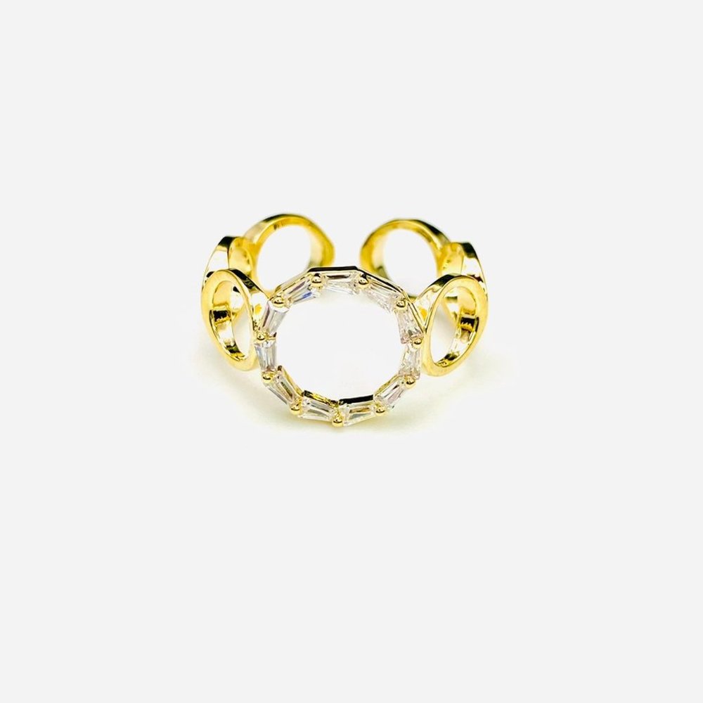 Gold open link ring - Picture 2 of 6